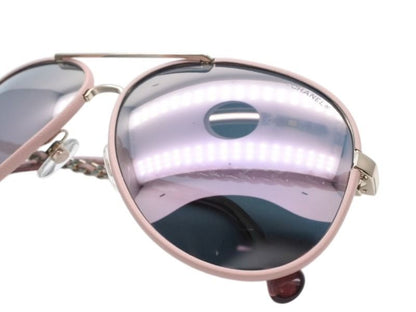 Chanel Teardrop Sunglasses CC Logo Chain Temple Mirror Lens Eyewear — view 5