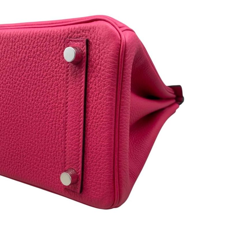 Hermes Handbag Birkin 25 K Engraved Togo Rose Mexico Pink Silver Hardware Hermes