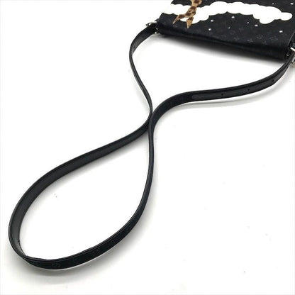 Louis Vuitton Monogram Comte Douffe Satin Shoulder Bag Black Purse