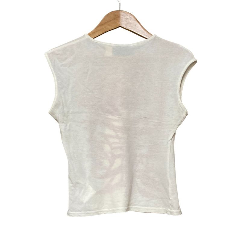 Fendi Jeans Fendi Logo Print Crew Neck Sleeveless Cut and Sewn T-Shirt I42