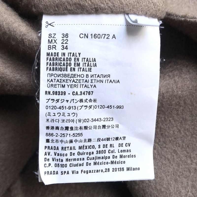 Prada Coat Size 36 S Women - Gray Beige Long Sleeves / Cashmere / Winter
