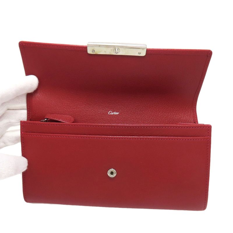 Cartier Love Collection Long Wallet With Coin Purse Leather Ladies