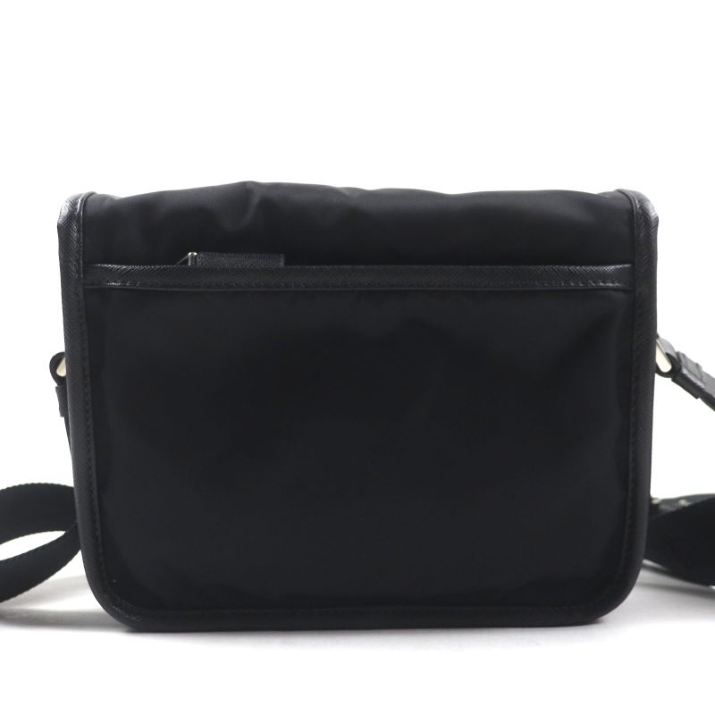 Prada 2vd034 Triangle Logo Triangle Plate With Pouch Nylon Tessuto Saffiano