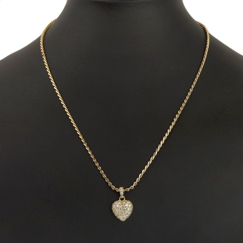 Cartier Heart Pavé 18K Yellow Gold And Diamonds Ladies 19.0g Necklace