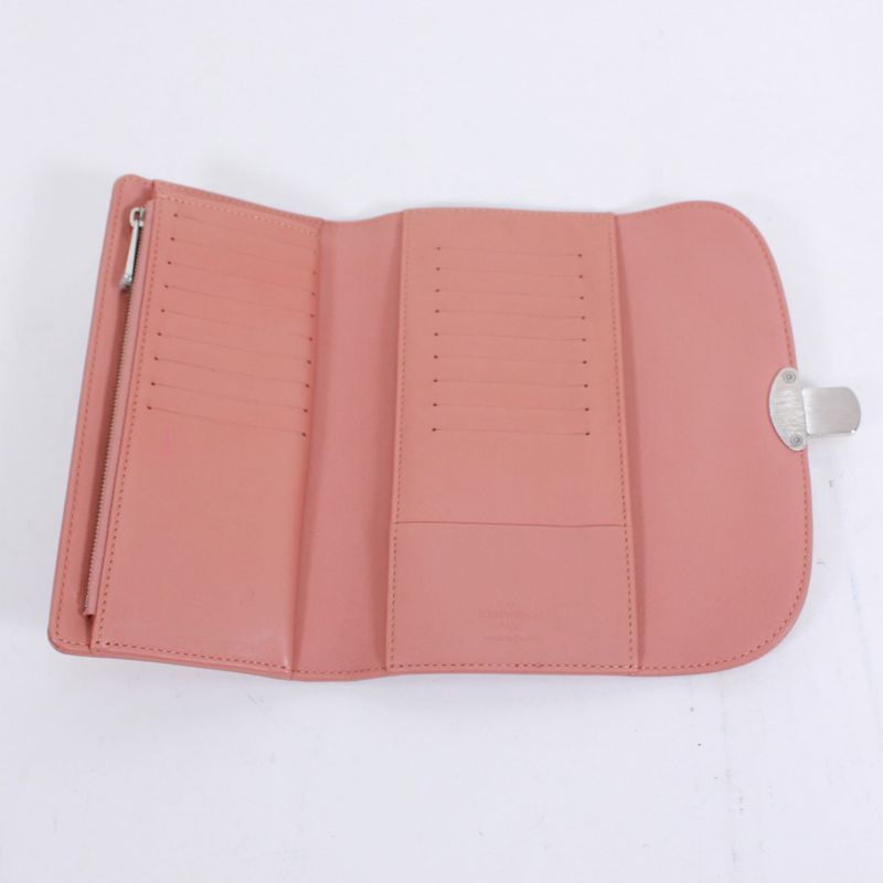 Louis Vuitton Portefeuille Amelia Mahina Leather Pink Wallet Silver M58157