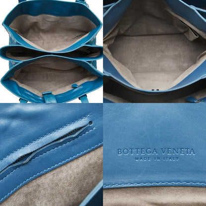 Bottega Veneta Intrecciato Handbag Tote Bag Blue Leather Women Bottega Veneta