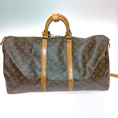 Louis Vuitton Monogram Keepall Bandouliere 55 Boston Bag M41414 Brown