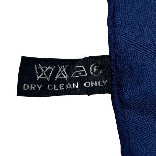 Chanel Scarf Navy Chain-patterned Silk Navy