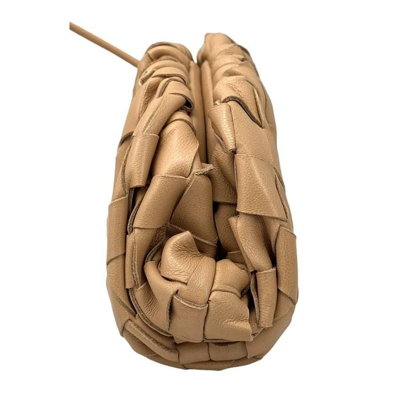 Bottega Veneta the Pouch Small Clutch Bag Shoulder Bag Beige Preowned Excellent