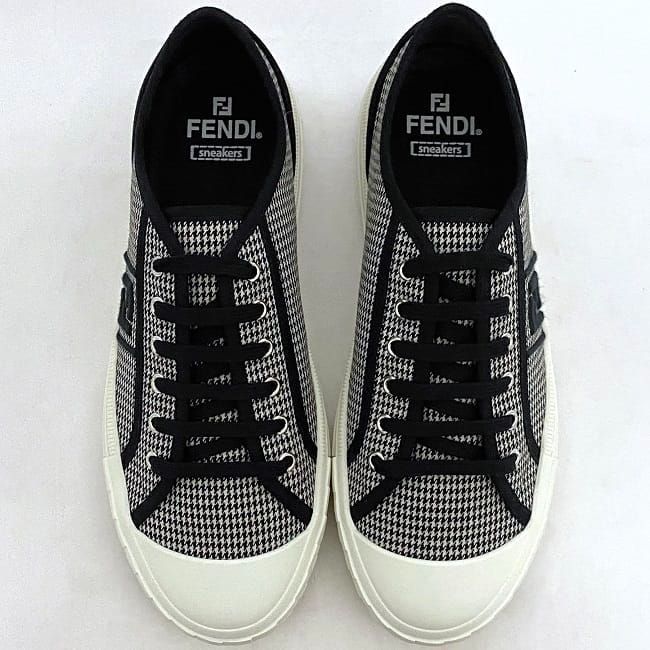 Fendi Sneakers Ec21385 White Black Staggered