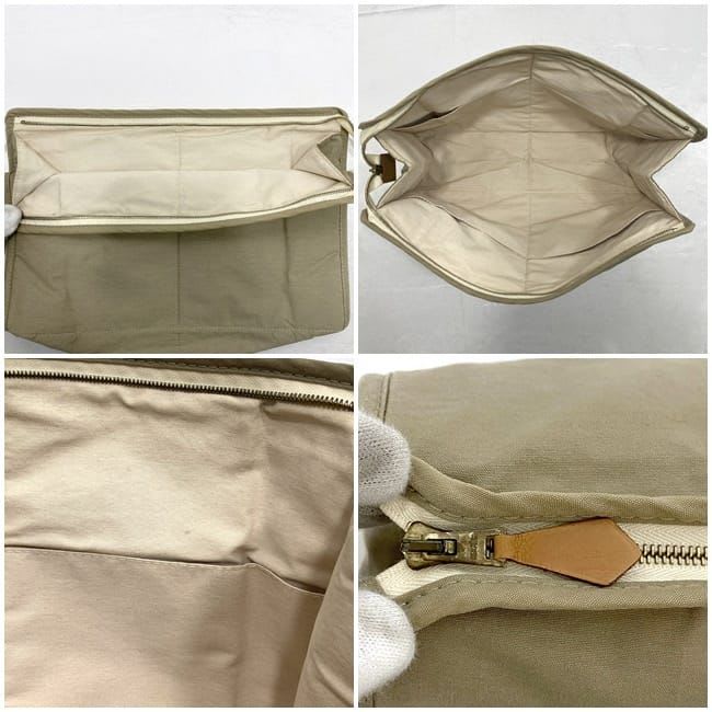 Hermes Clutch Bag Tapidocel Beige White