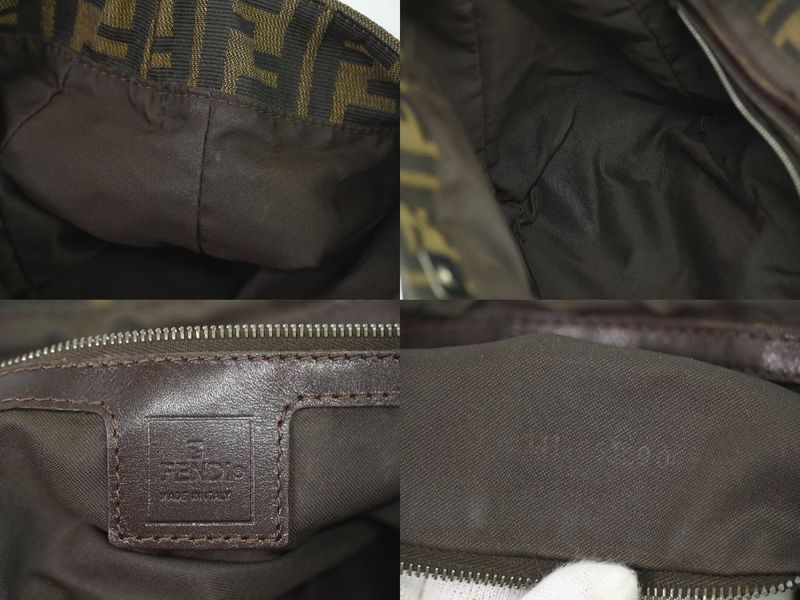 Authentic Fendi Zucca Tote Handbag Canvas Brown 26329 Zucca Bag Pre-owned