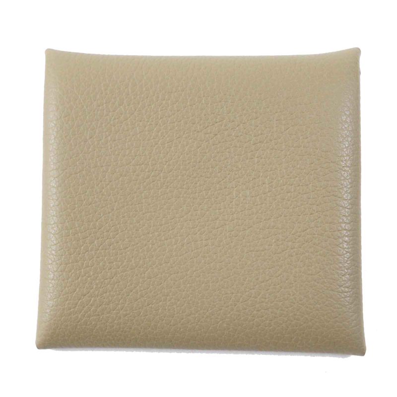 Hermes Bastia Beige Marfa Silver Hardware Evercolor Coin Case Engraved W With