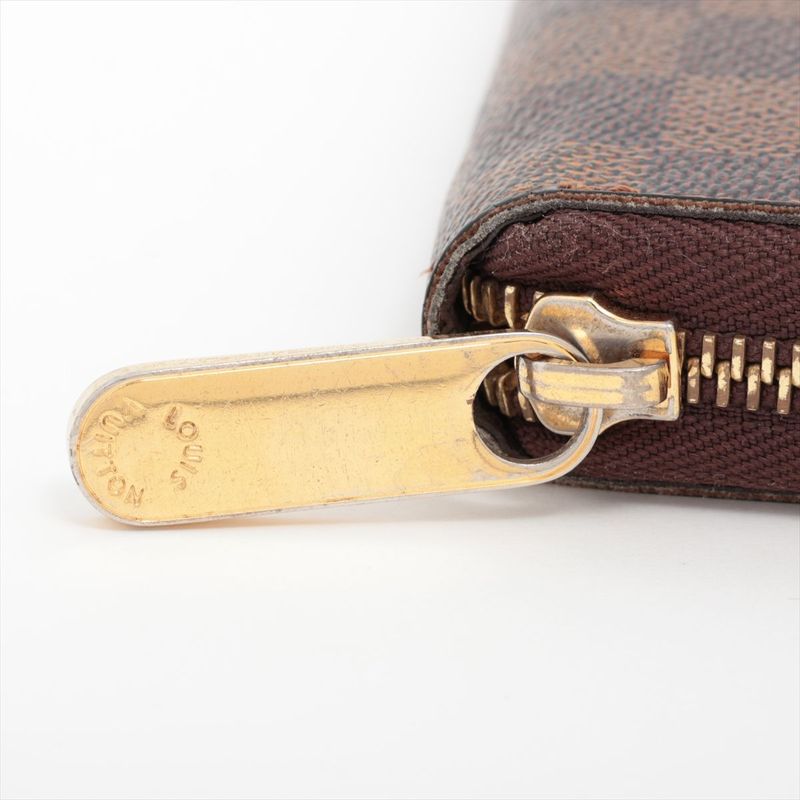Louis Vuitton Damier Zippy Organizer Round Zip Wallet Long Wallet N60003 Brown