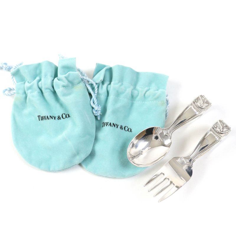 - Tiffany & Co Tiffany & Co Sv925 Loop Baby Spoon Fork Set Of 2 Star Ring