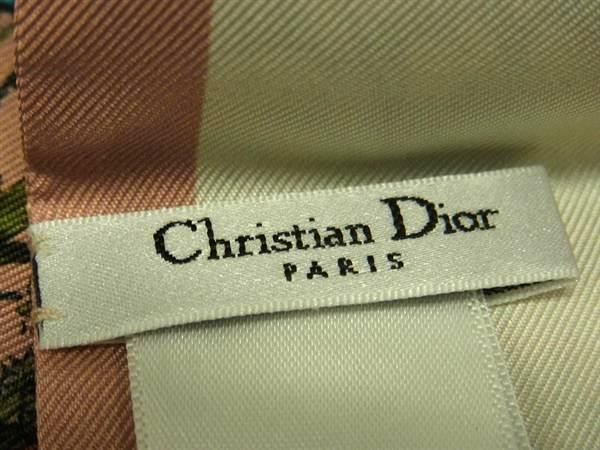 Christian Dior Christian Dior 100% Silk Flower Tulle Ribbon Scarf Pink Beige