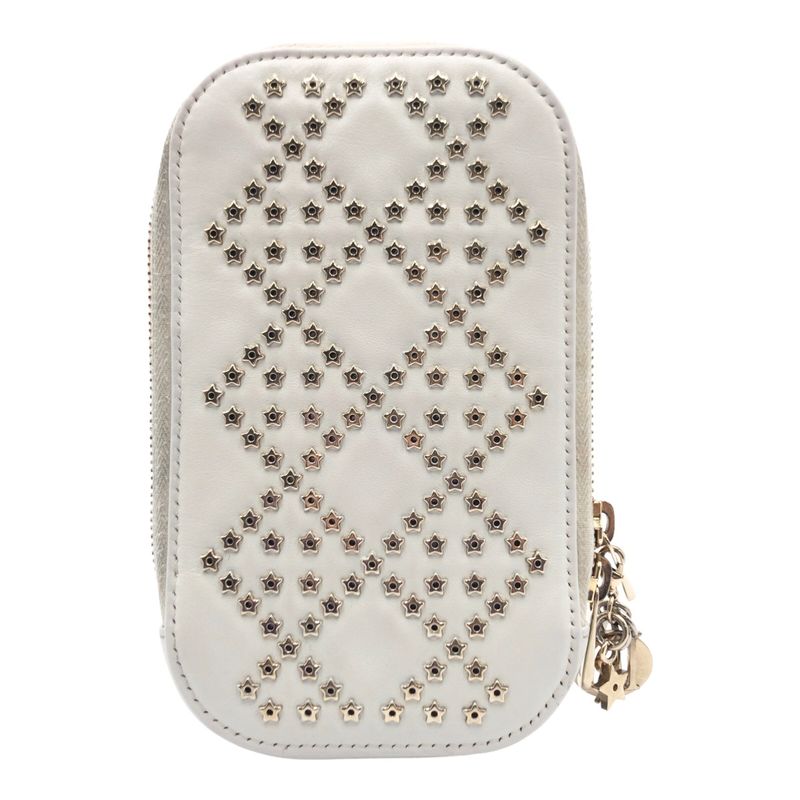 DIOR Lady Dior White Gold Hardware S0872bnhb Shoulder Bag Phone Pouch Phone