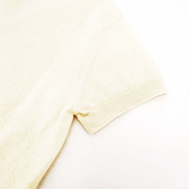 Hermes Short Sleeve Knit White Size 36 Cashmere Short Sleeve Women's