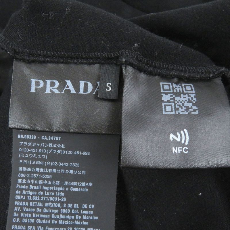 Prada 2022 Ujl096 Ferpa Double Material Switch Triangle Logo Sweatshirt Black