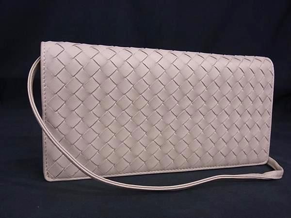 Bottega Veneta Intrecciato Leather Shoulder Wallet Mini Bag Beige Fl6571