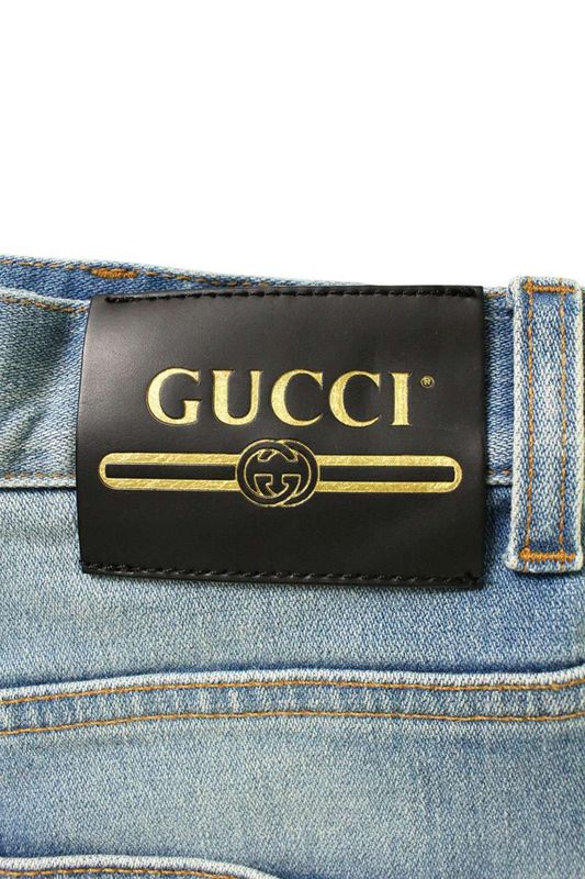 Gucci 502779 Xdbac Back Cherry Logo Cut Off Denim Shorts Women's 23