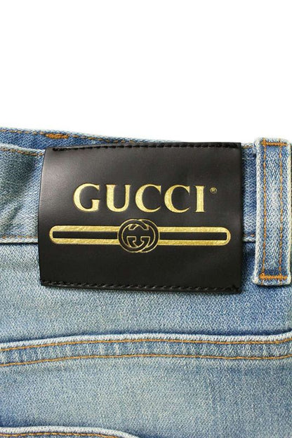 Gucci 502779 Xdbac Back Cherry Logo Cut Off Denim Shorts Women's 23