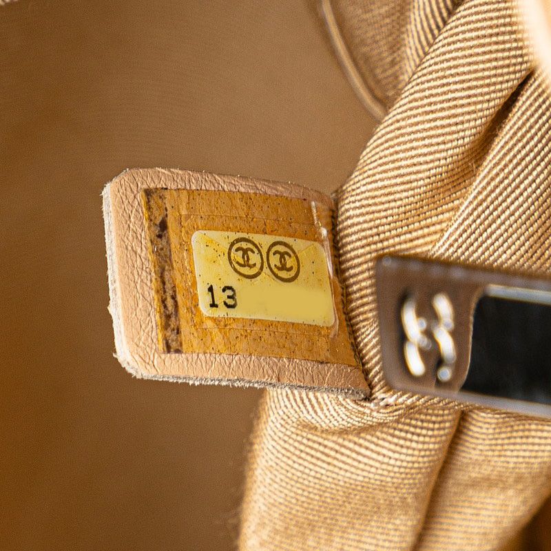 Chanel Matelasse Coco Mark Chain Tote Bag Beige Caviar Skin Women's Chanel