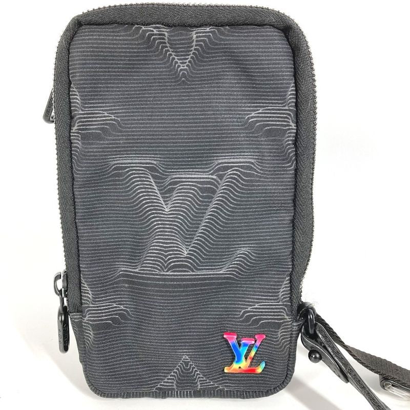 Louis Vuitton Shoulder Bag 3dmonogram Double Phone Pouch M80141 Nylon Black