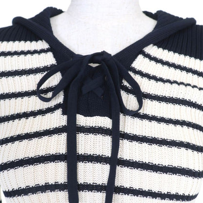 Christian DIOR 214s27am731 100% Cotton Striped Sailor Collar Long Sleeve Knit