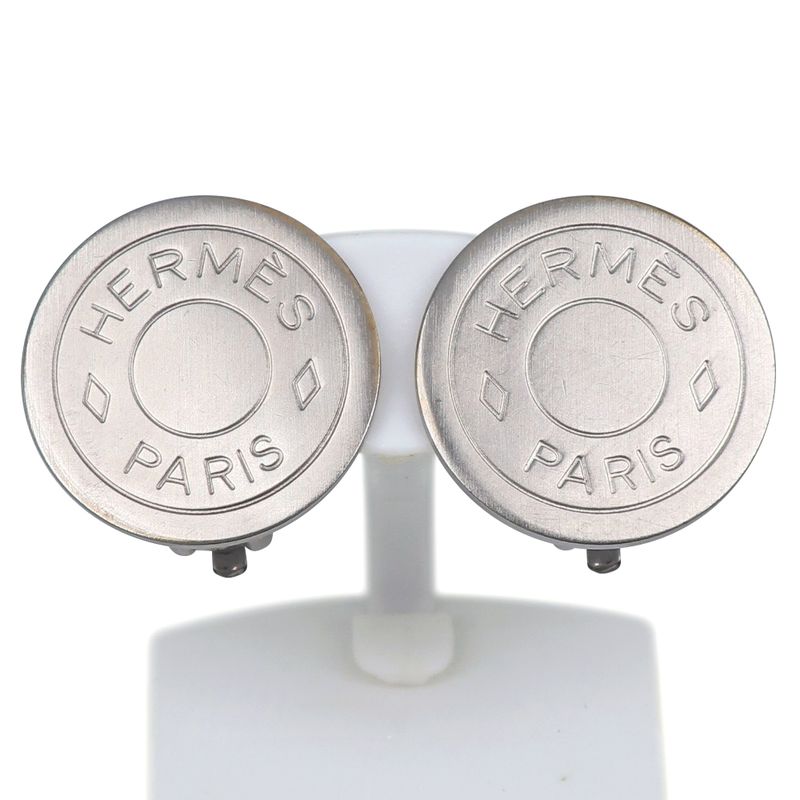 Hermes Serie Bijouterie Fantaisie Silver Metal Ladies 7.3g Earrings