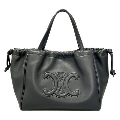 Celine Tote Bag Small Cabas Drawstring Cuir Triomphe Grey Leather