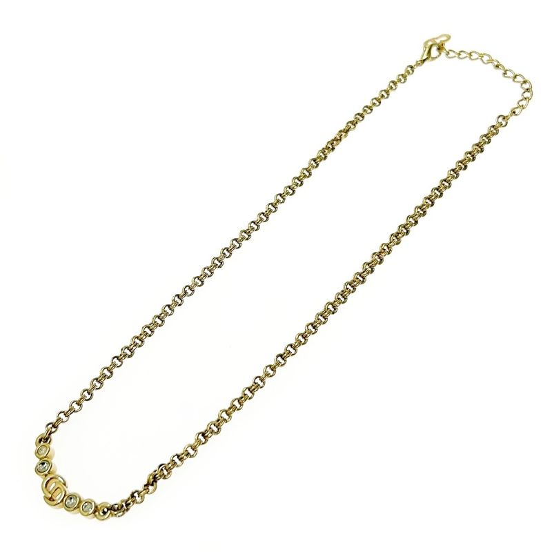 Christian Dior GP Rhinestone CD Logo Necklace Women 376415 Necklace