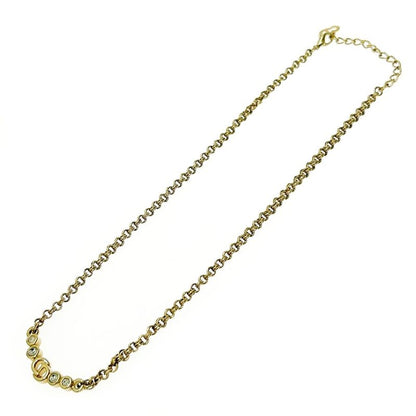 Christian Dior GP Rhinestone CD Logo Necklace Women 376415 Necklace