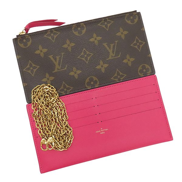 Louis Vuitton Chain Wallet Pochette Felicie Monogram Canvas Monogram Gold