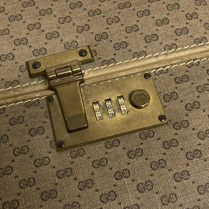 Gucci Trunk Case Old Guccigg Pattern Beige X Brown X Dark Brown Lock Number