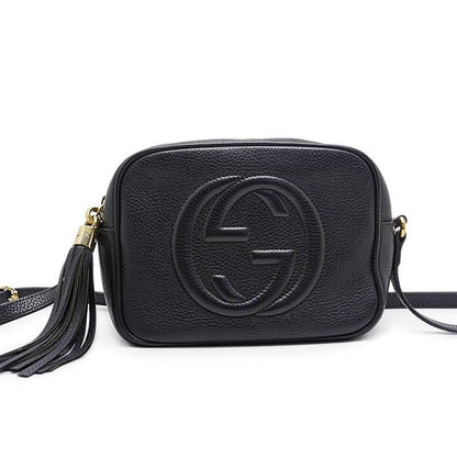 Gucci Soho Small Disco Bag 308364 Leather Black Fringe