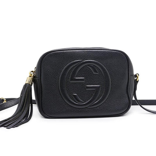 Gucci Soho Small Disco Bag 308364 Leather Black Fringe