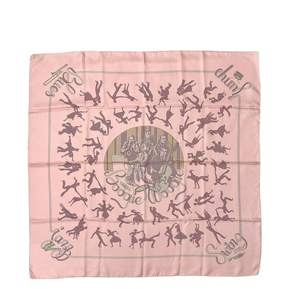 Hermes Scarf Carr 90 Ec21137 Pink Gray