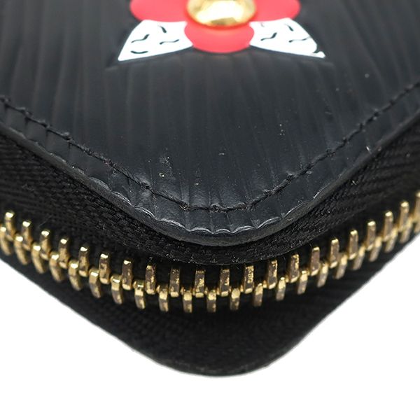 Louis Vuitton Long Wallet Flower Zippy Wallet Epi Leather Noir Black Gold