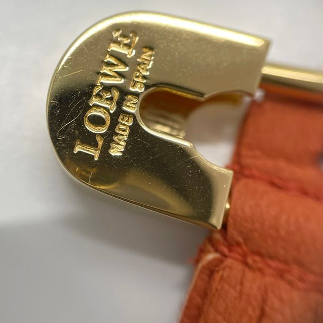 Loewe Brooch Orange Gold Excellent Condition Suede GP Used Loewe