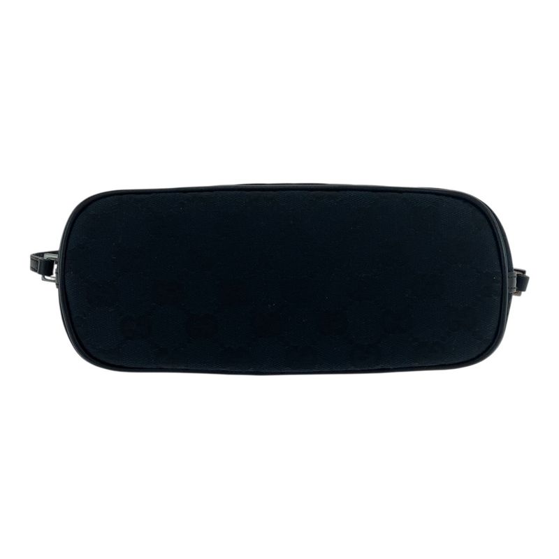 Gucci Black Silver Hardware GG Canvas/leather 039 1103 Handbag Accessory Pouch