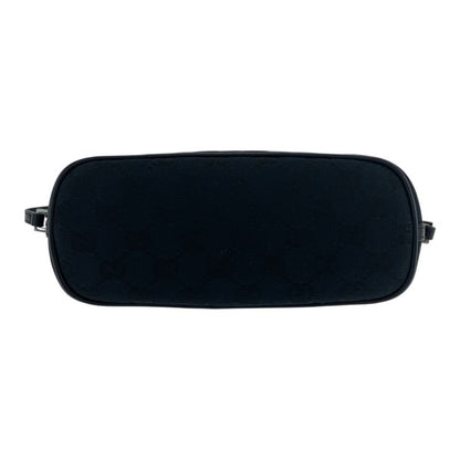 Gucci Black Silver Hardware GG Canvas/leather 039 1103 Handbag Accessory Pouch