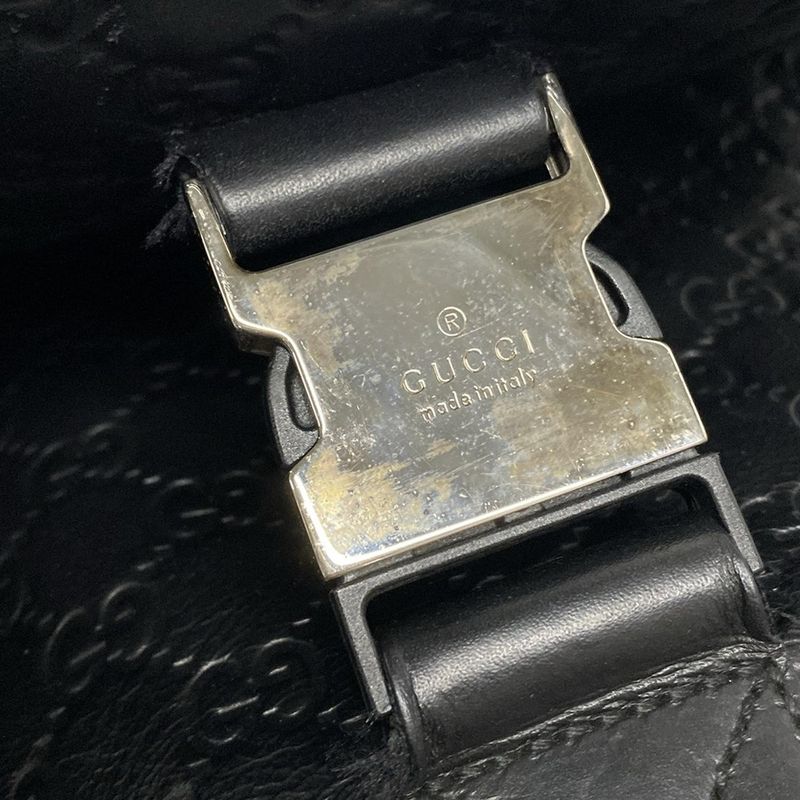 Gucci Shoulder Bag Stripe Line 246067 Black Leather