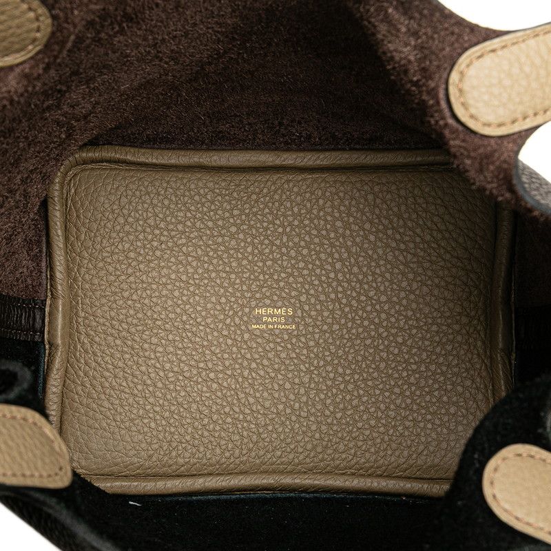 Hermes Picotin Lock PM Cazac Black Brown Taurillon Clemence Women Hermes