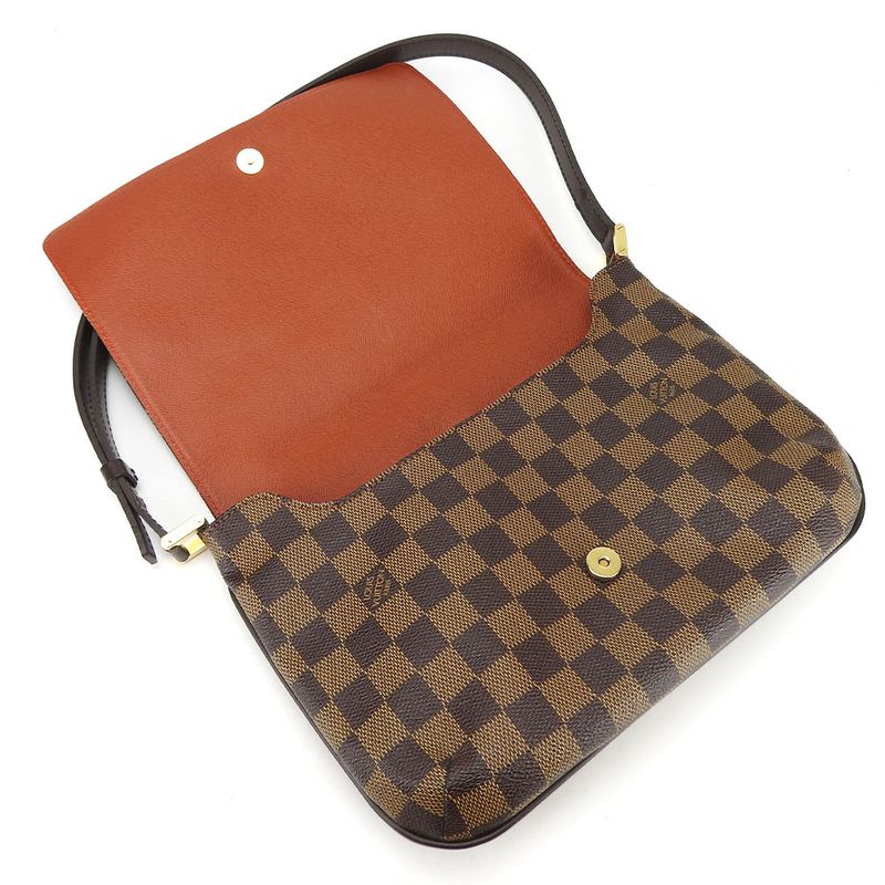 Louis Vuitton Shoulder Bag Musette Tango N51255 Damier Canvas Ebène Brown Gold