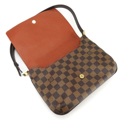 Louis Vuitton Shoulder Bag Musette Tango N51255 Damier Canvas Ebène Brown Gold