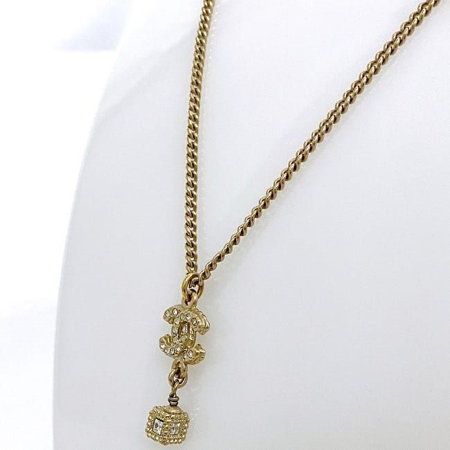Chanel CC Long Necklace Gold Coco Mark GP A12