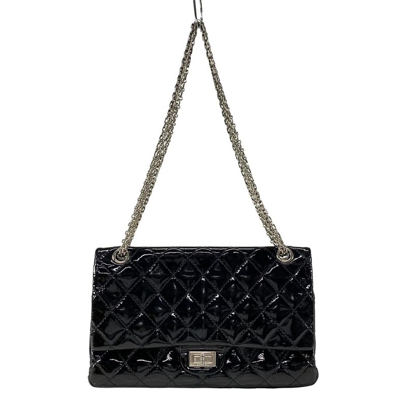 Chanel Shoulder Bag Double Flap Matelasse /255 Black Silver Hardware / Chain