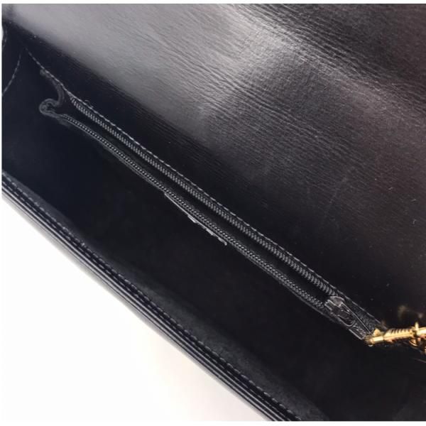 Gucci Leather Logo Shoulder Bag Black
