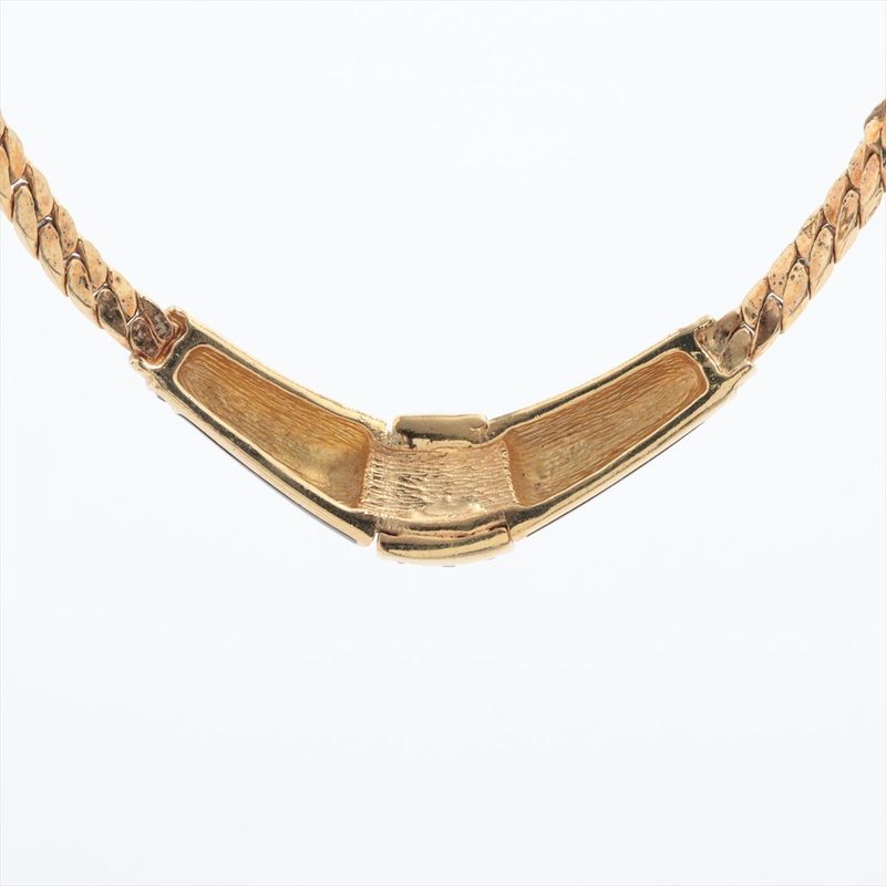 Christian DIOR Choker Necklace GP X Rhinestones Black And Gold Made In Germany